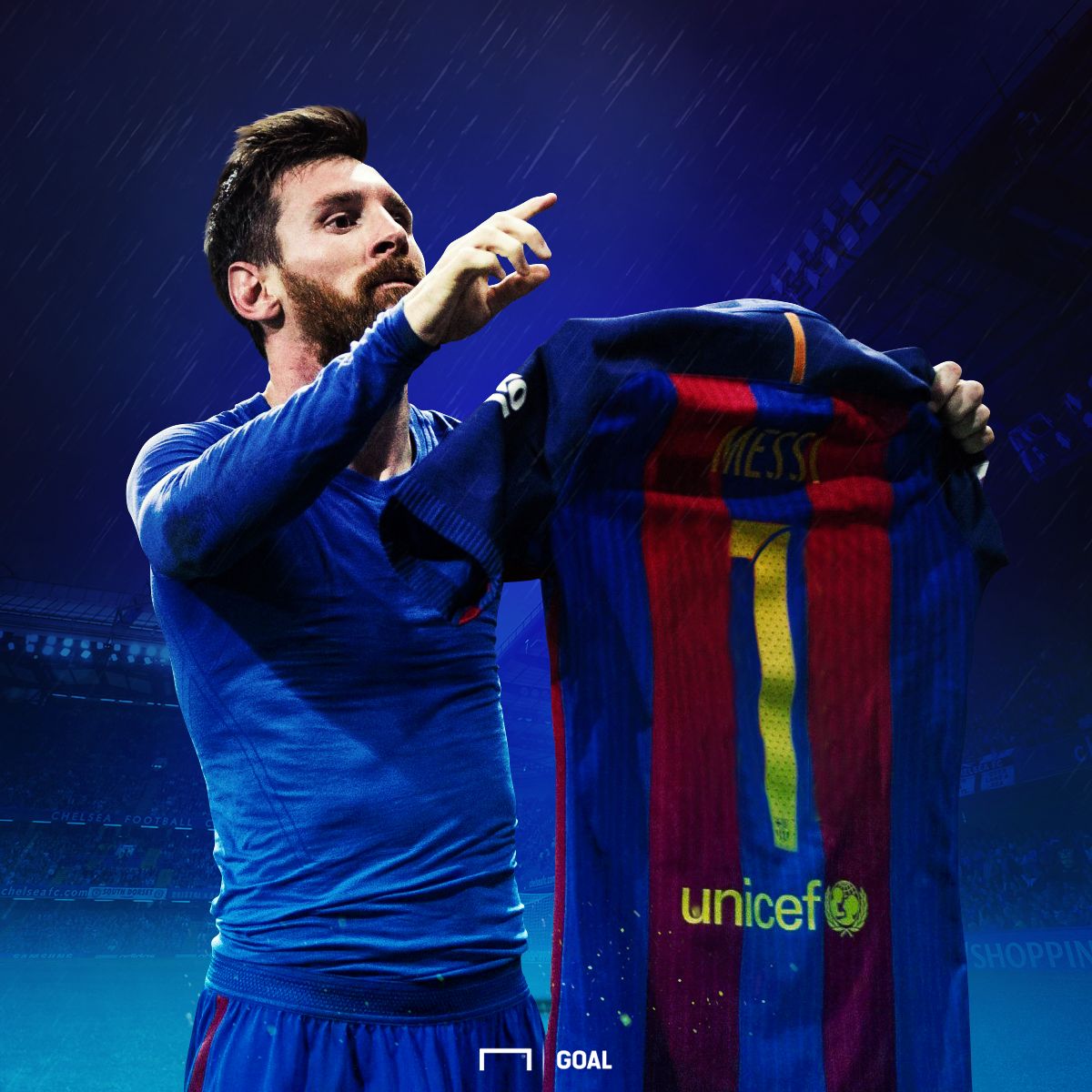 Messi's first goal vs Chelsea