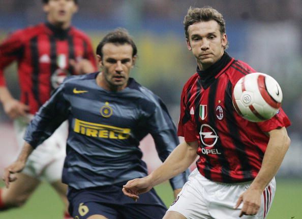Andriy Shevchenko of Milan vs Cristiano Zanetti of Inter 2003