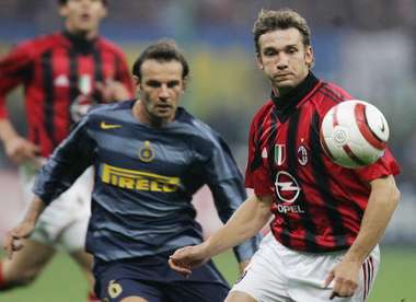 Andriy Shevchenko of Milan vs Cristiano Zanetti of Inter 2003