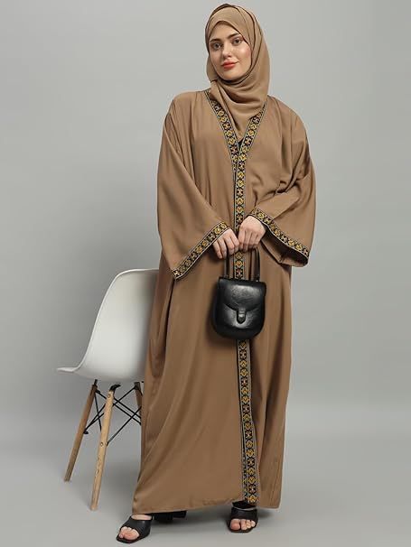 عباية بلون بني سادة مع حجاب للنساء من ستايفيل.ان