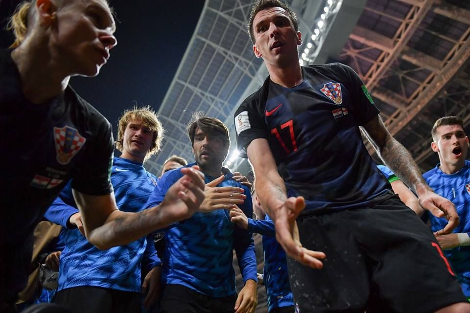 Croatia players celebrating vs England World Cup