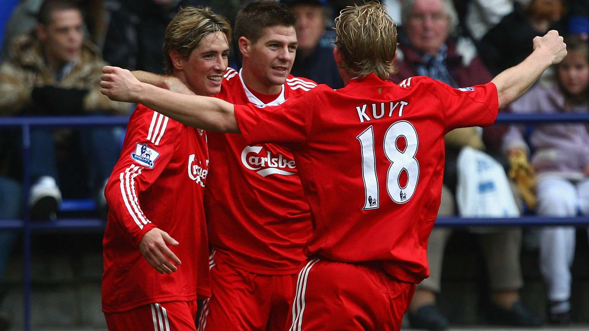 Steven Gerrard Fernando Torres Dirk Kuyt Liverpool 2008