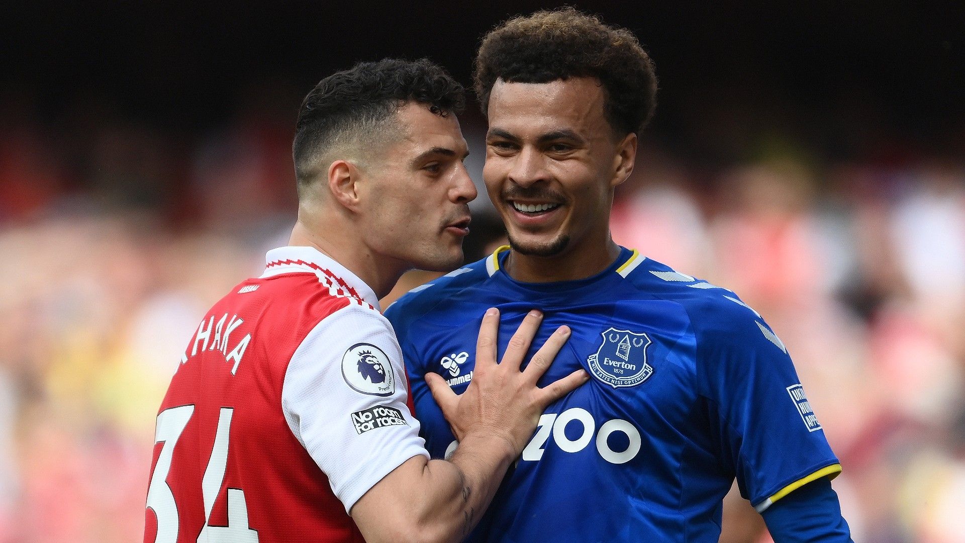 Granit Xhaka Dele Alli Arsenal Everton 2021-22