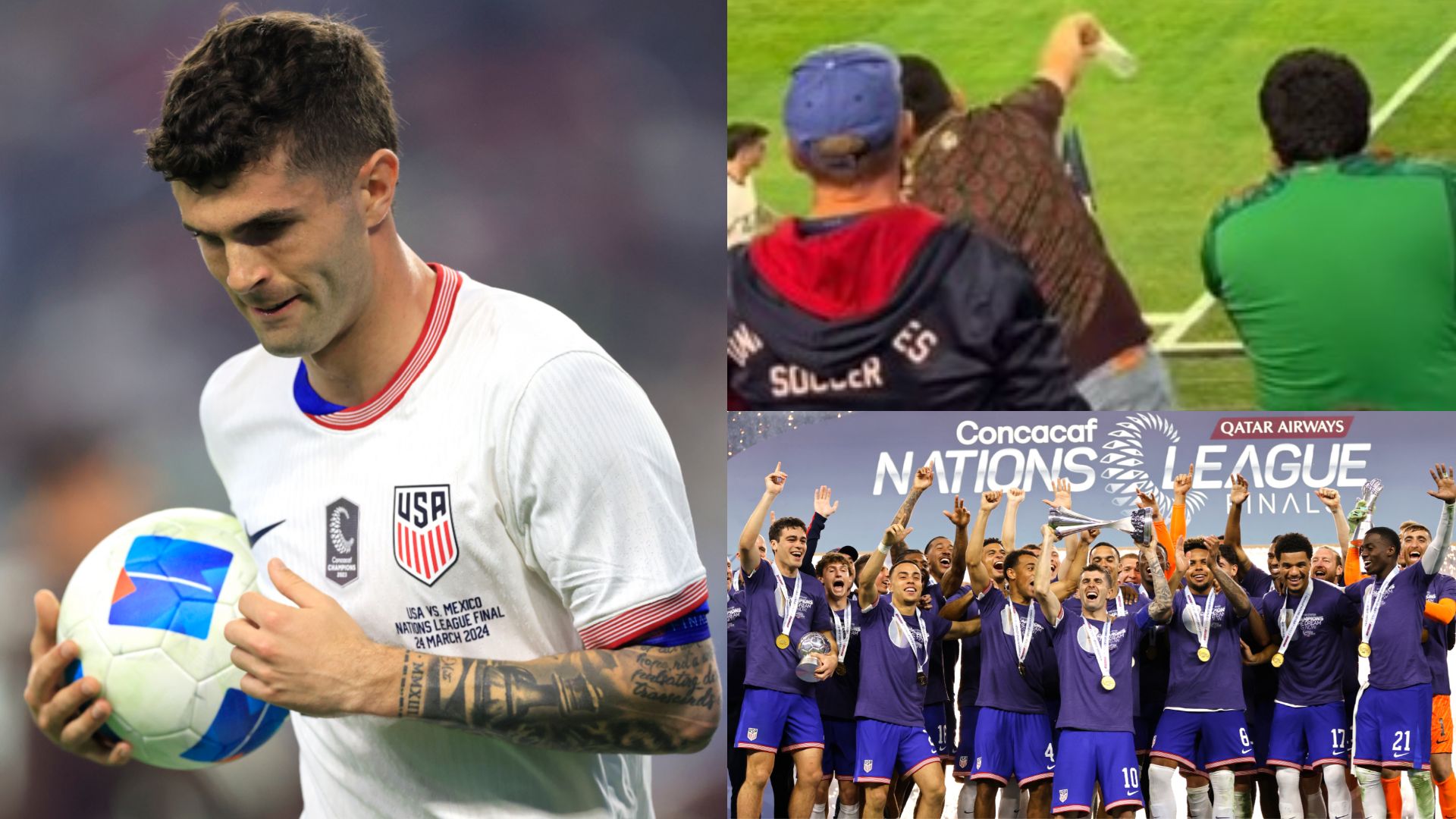 Christian Pulisic USMNT Mexico fan beer throw