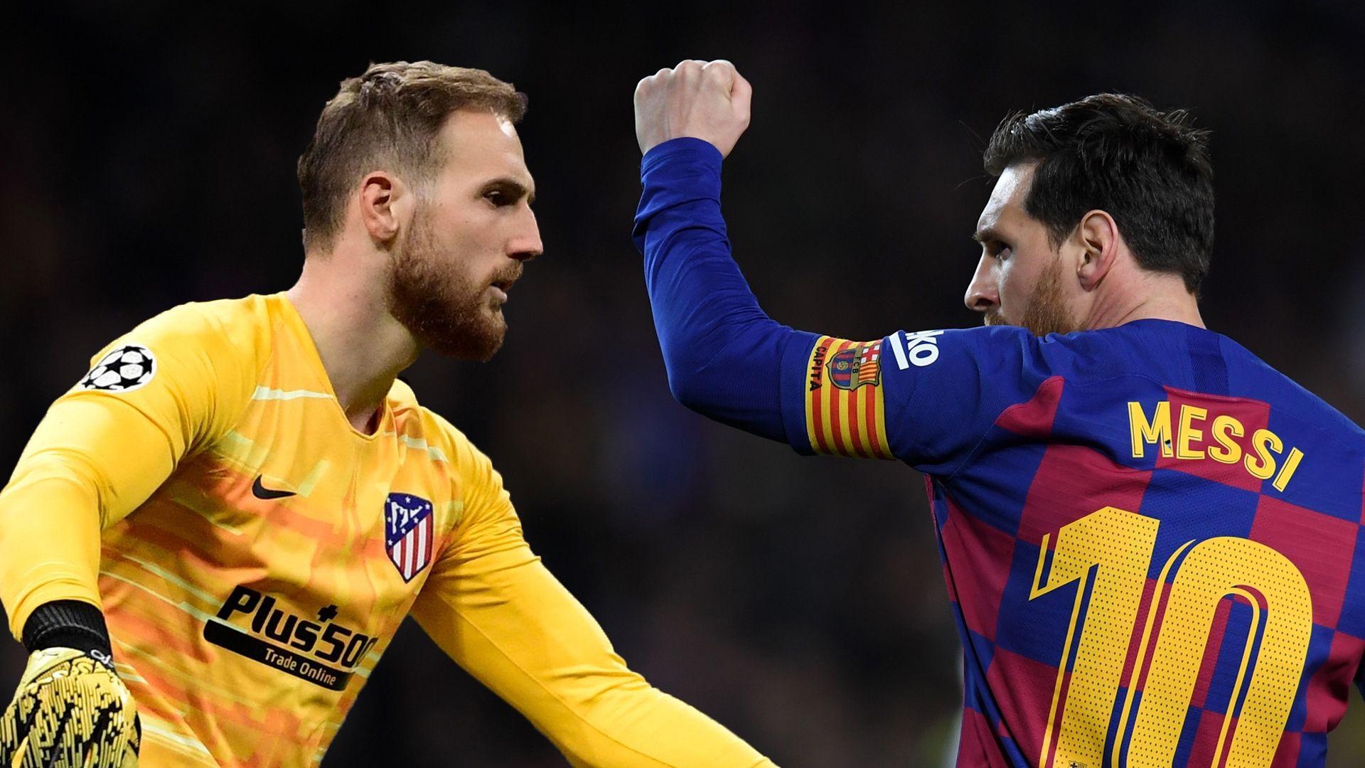Oblak (Atlético de Madrid) y Messi (Barcelona)