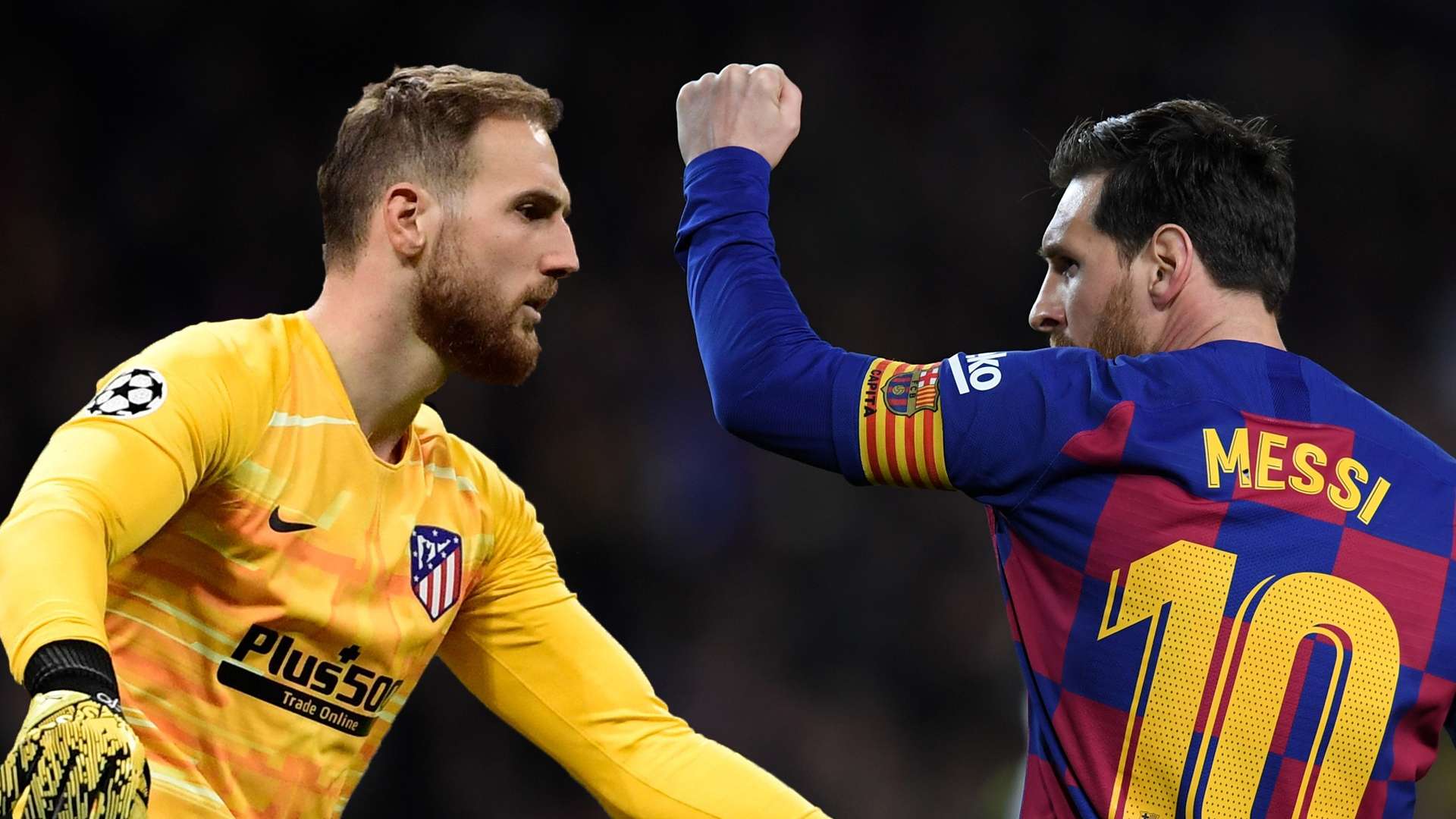 Oblak (Atlético de Madrid) y Messi (Barcelona)