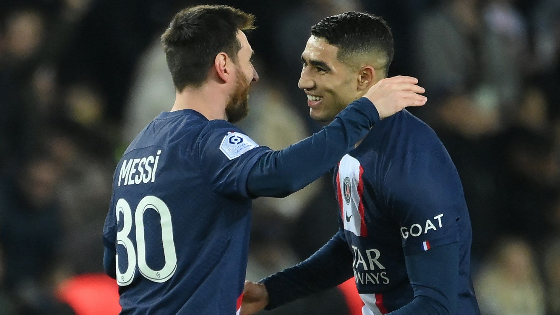 Lionel Messi Achraf Hakimi PSG 2022-23