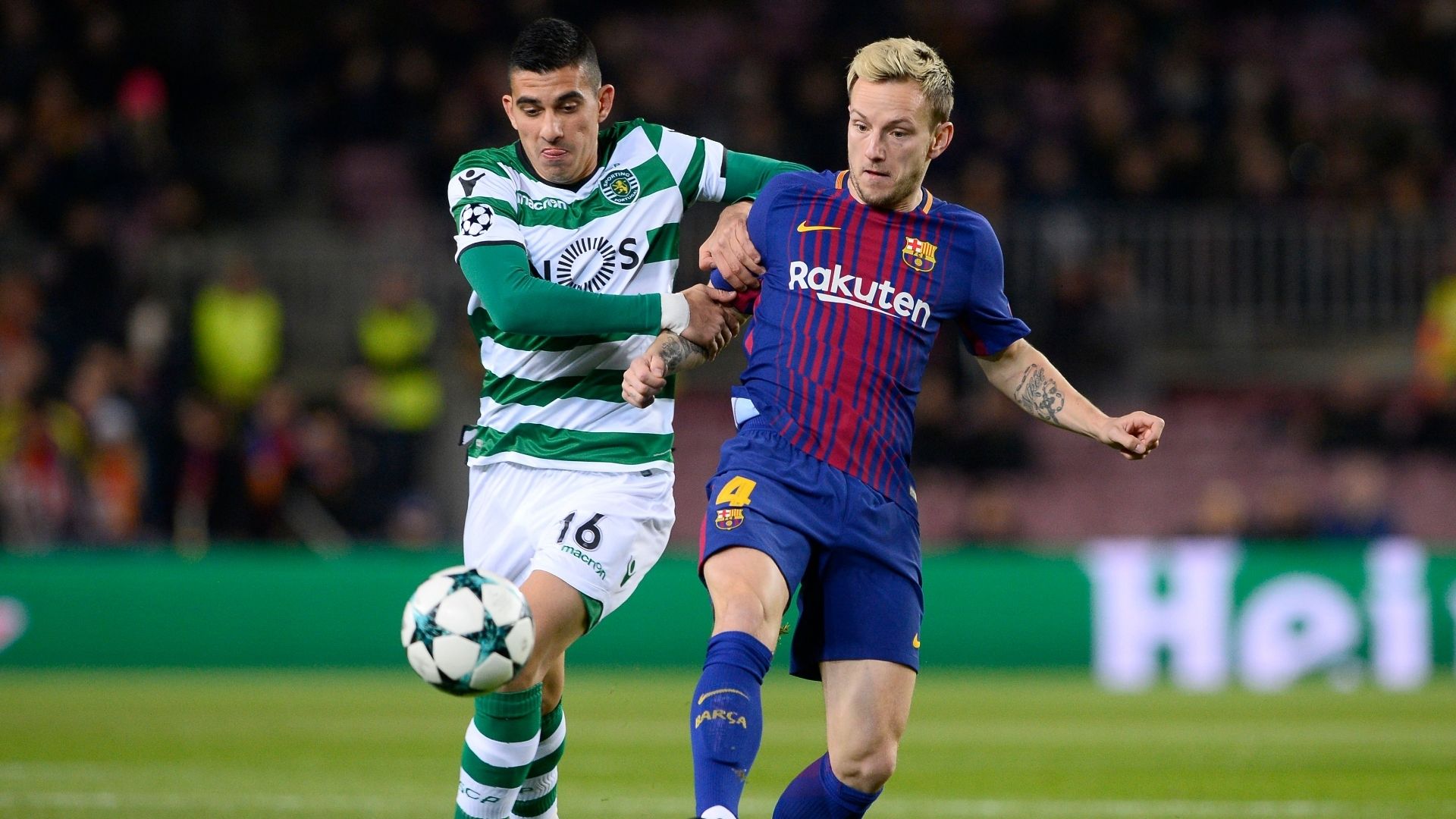 Ivan Rakitic, Rodrigo Battaglia, Barcelona vs Sporting