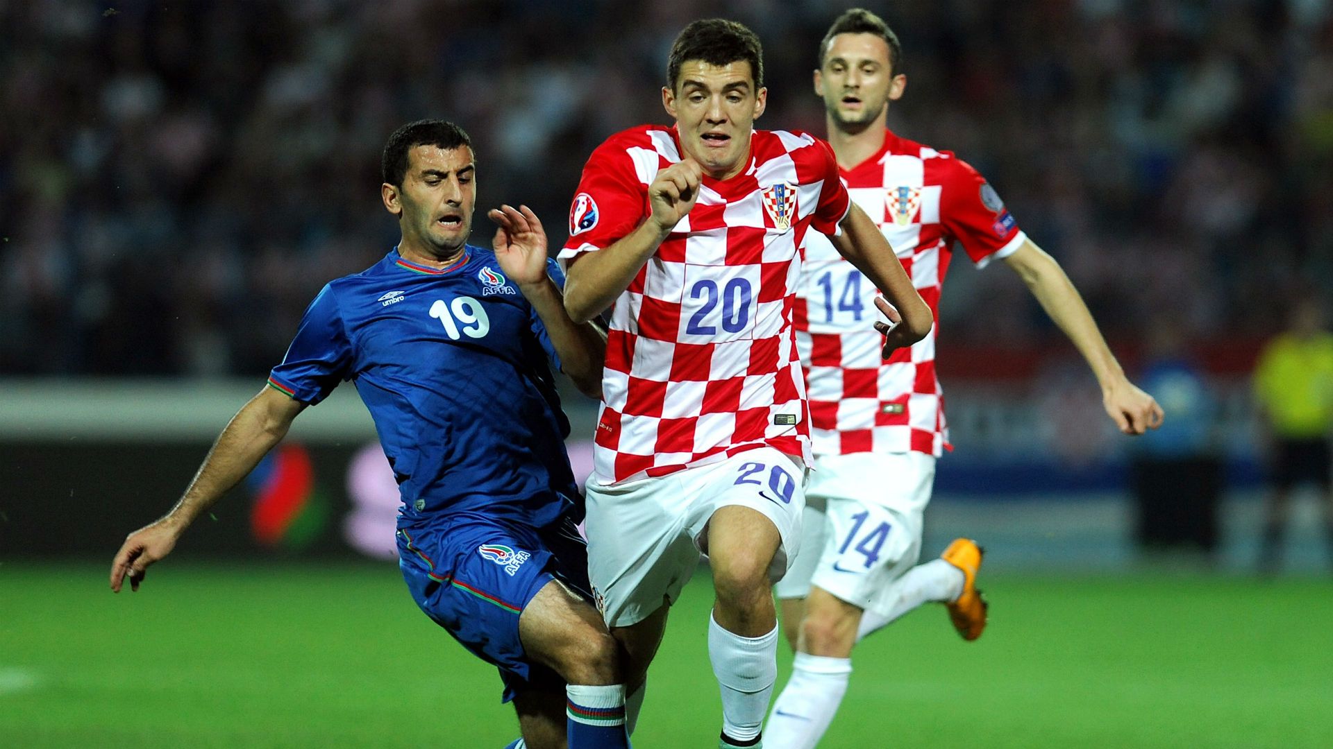 rahid amirguliyev mateo kovacic - azerbaijan croatia - euro 2016 qualifier - 03092015