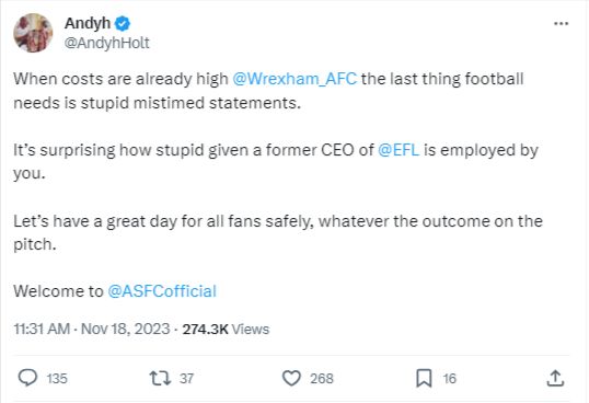 Andy Holt tweet 1 