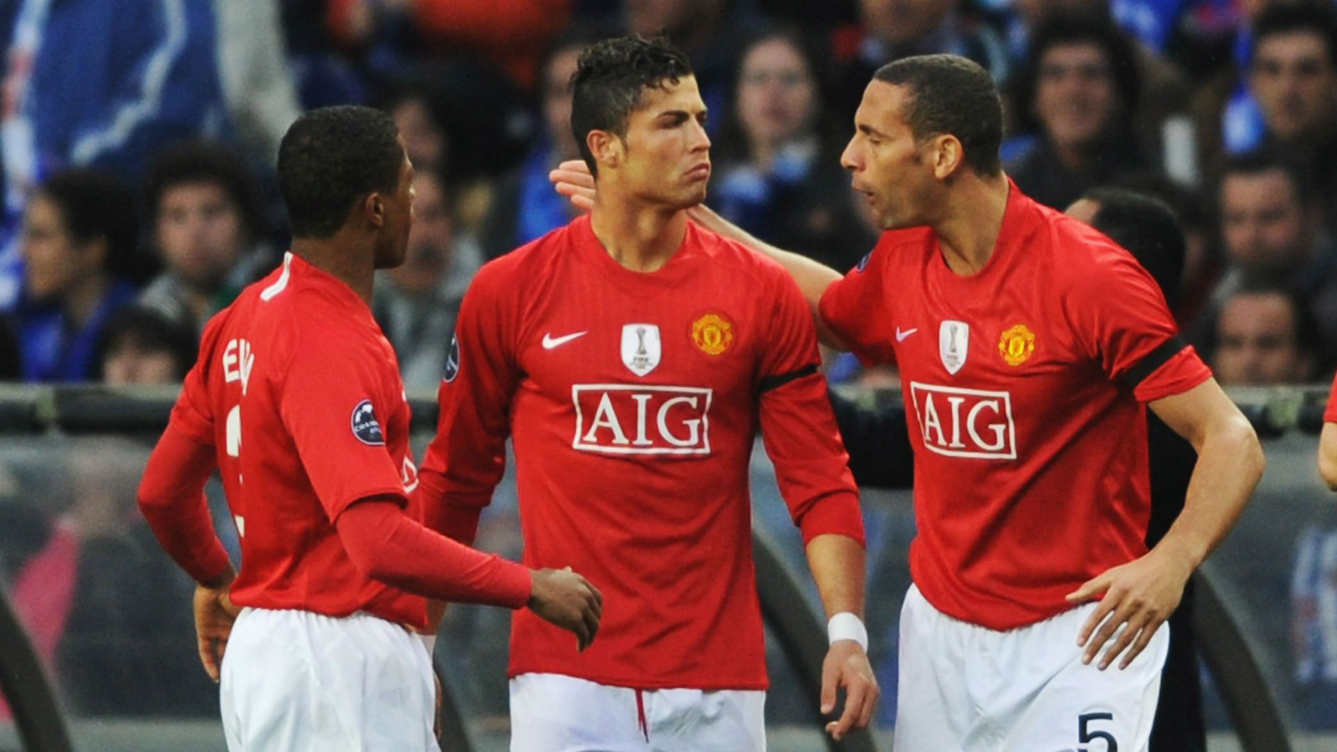 Patrice Evra Cristiano Ronaldo Rio Ferdinand Manchester United