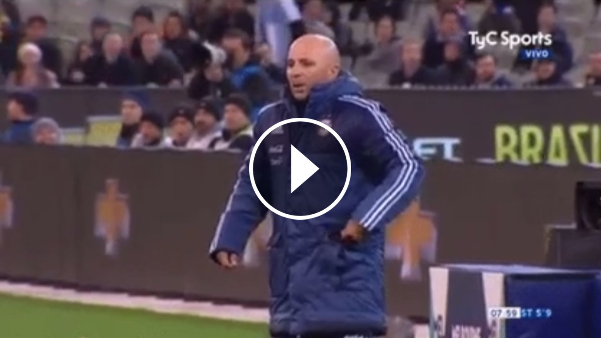 play festejo Sampaoli. Gol de Mercado