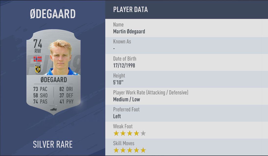 Odegaard FIFA 19