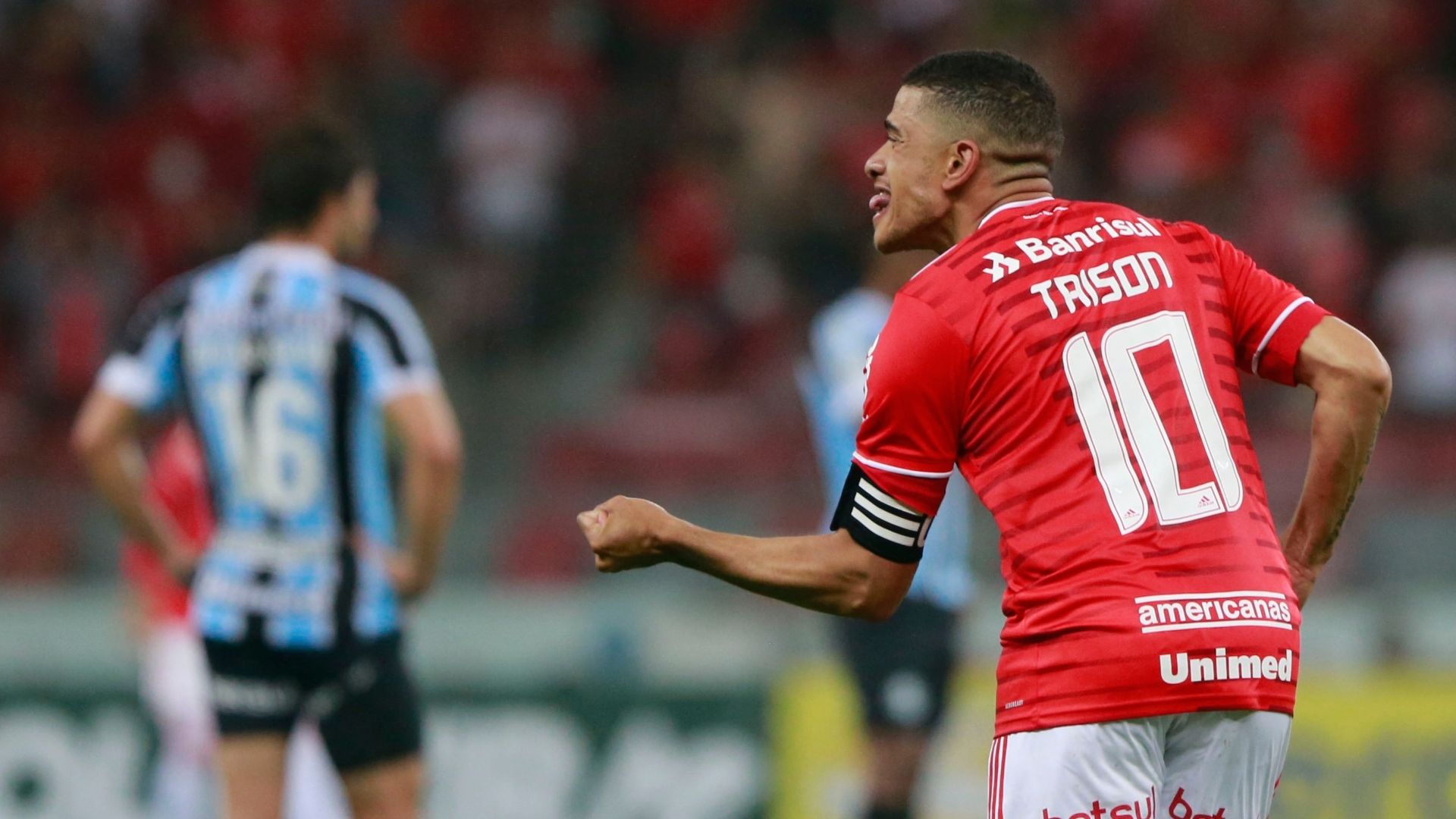 Taison comemora, Internacional x Grêmio, Brasileirão, 06112021