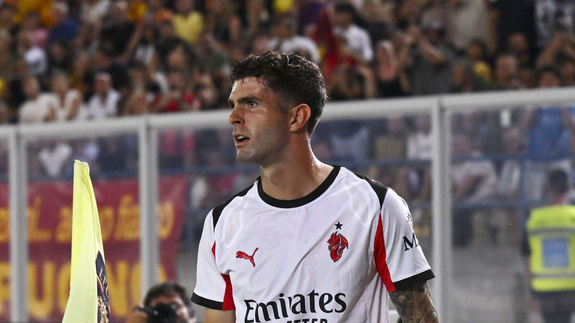 Pulisic Lecce Milan 2025 esulta 16.9