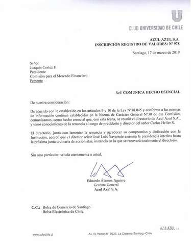 Comunicado Azul Azul 170319