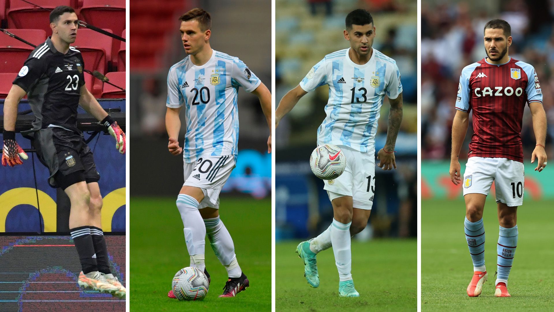 Emiliano Martinez, Giovani Lo Celso, Cristian Romero, e Emiliano Buendia