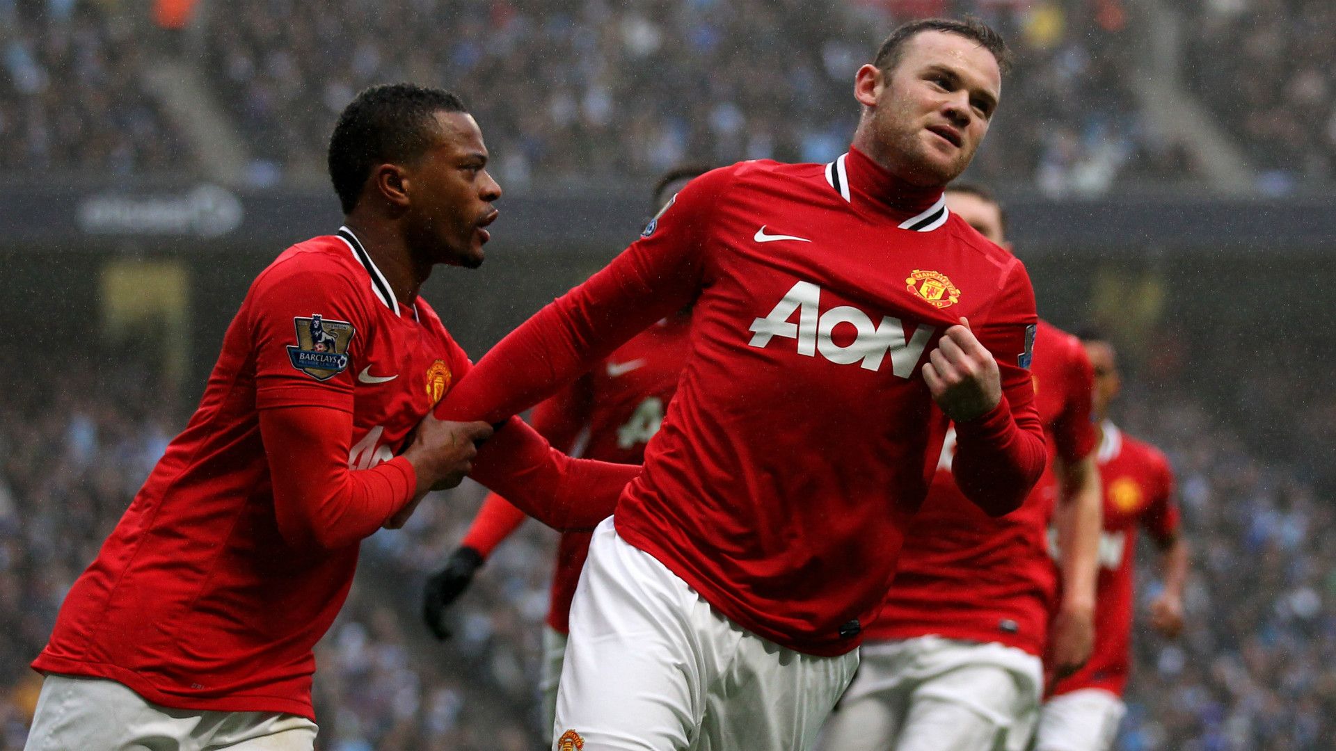 Wayne Rooney Patrice Evra Manchester City Manchester United FA Cup 09012012