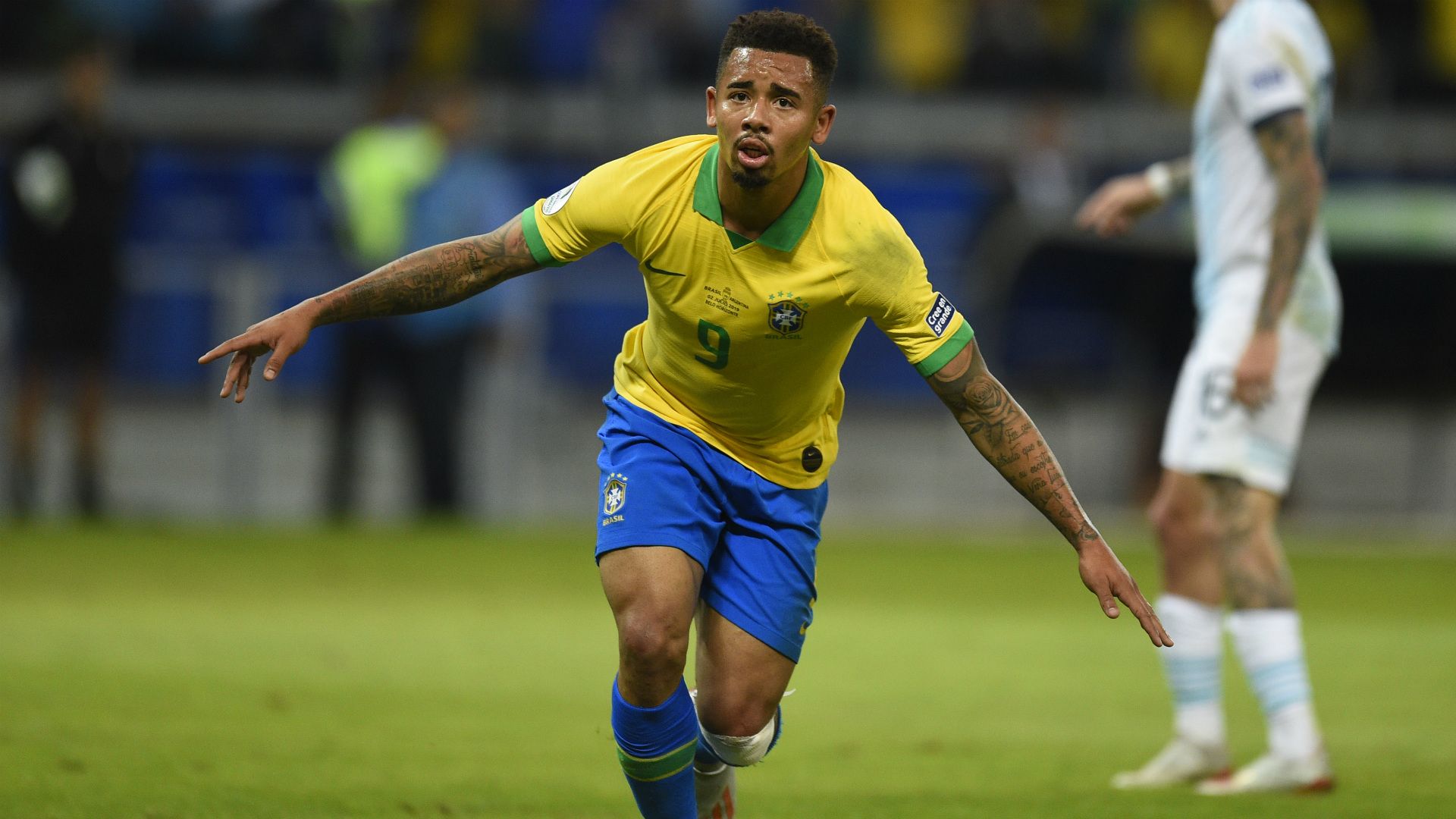 Gabriel Jesus festejo Brazil Argentina Copa America 02072019