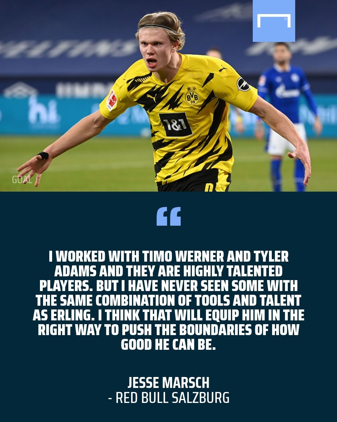 Jesse Marsch Erling Haaland Dortmund Salzburg GFX