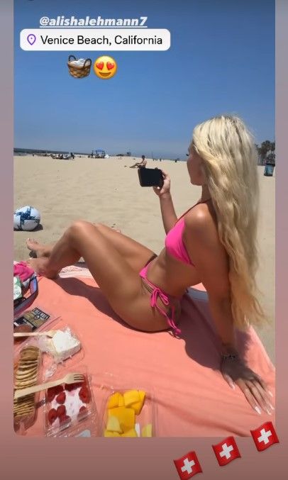 Alisha Lehmann beach LA 2024