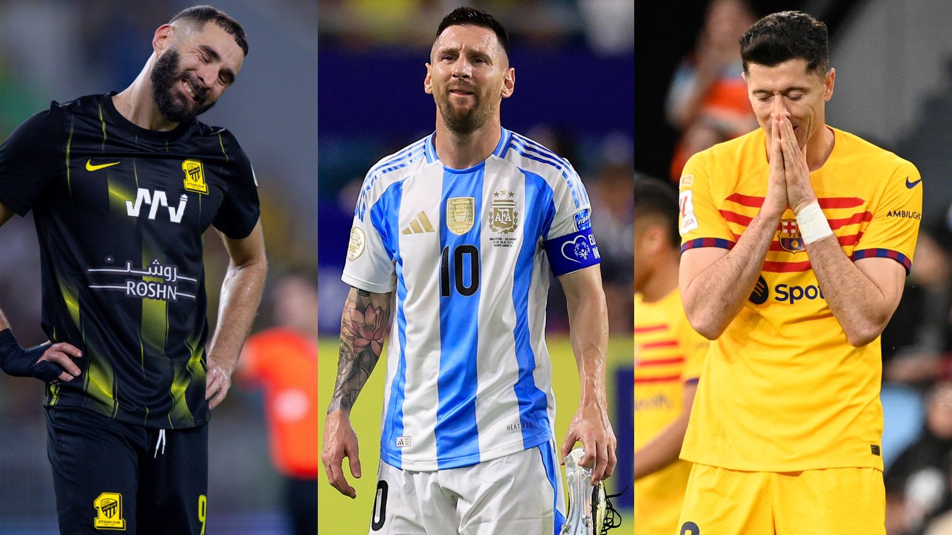 Benzema Messi Lewandowski GFX