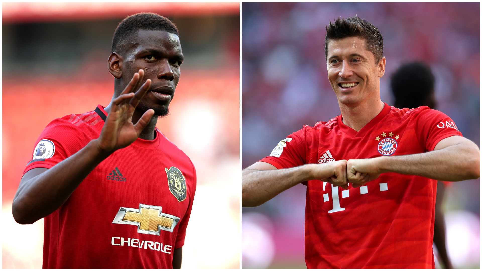 Paul Pogba-Robert Lewandowski Manchester United Bayern Munich