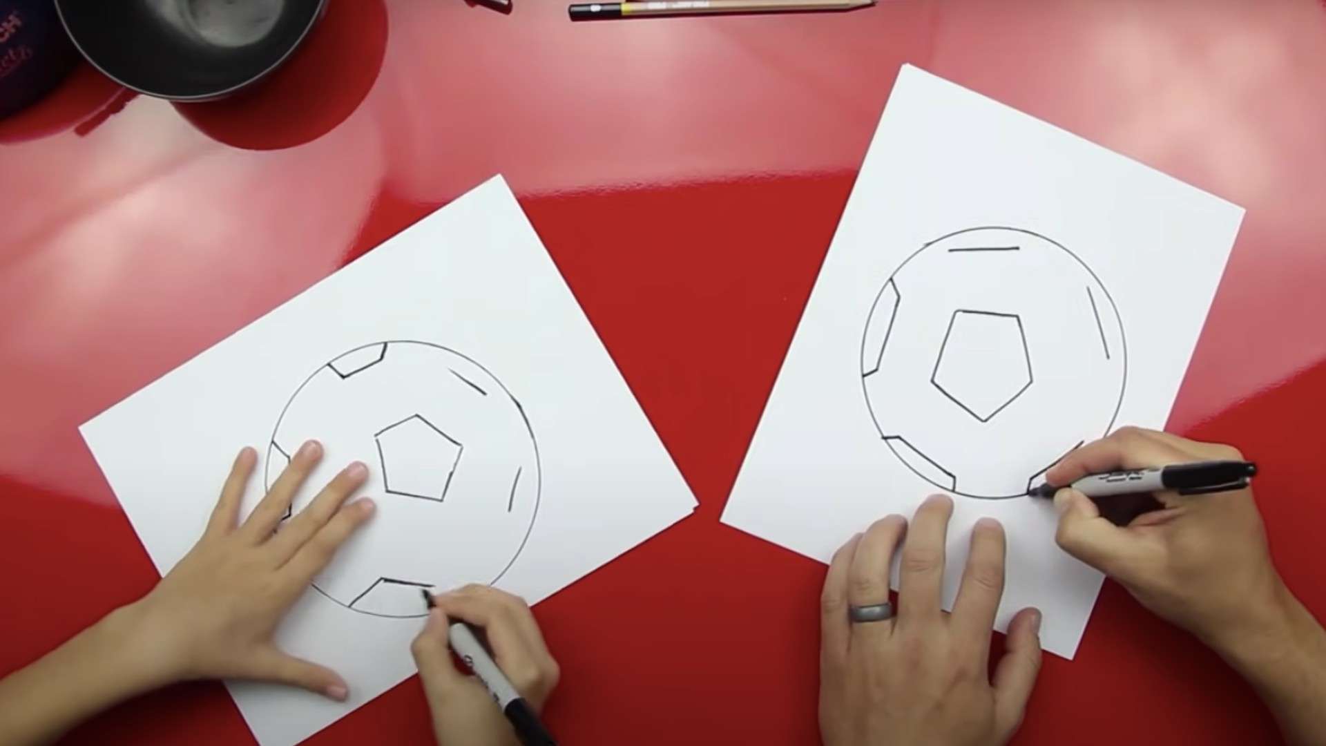 How to draw soccer ball 4