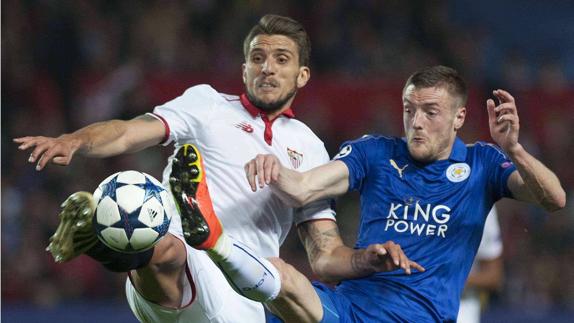 Daniel Carrico Jamie Vardy Sevilla Leicester City Champions League 022217