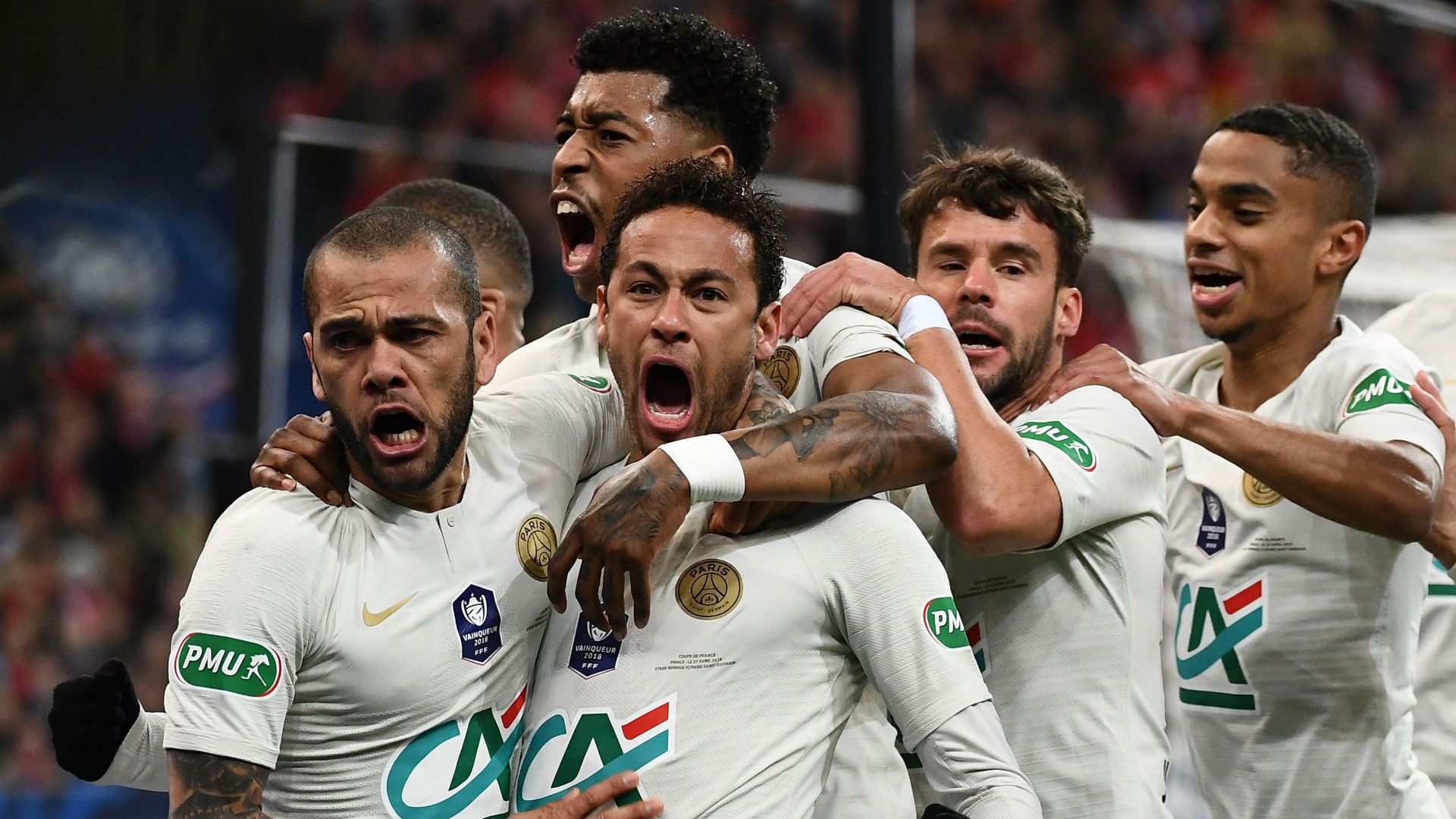 Neymar Daniel Alves Rennes PSG Coupe de France 27042019