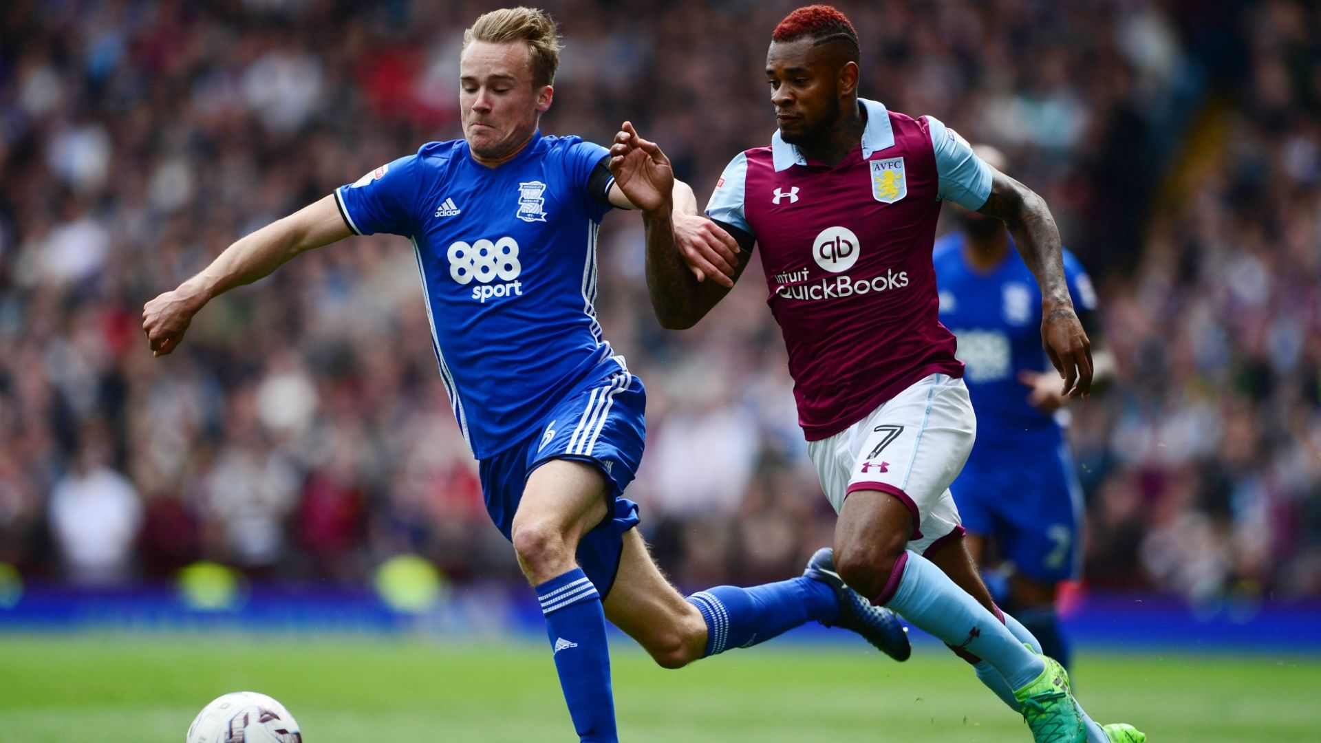 Maikel Kieftenbeld, Leandro Bacuna, Birmingham City - Aston Villa, Championship 04232017