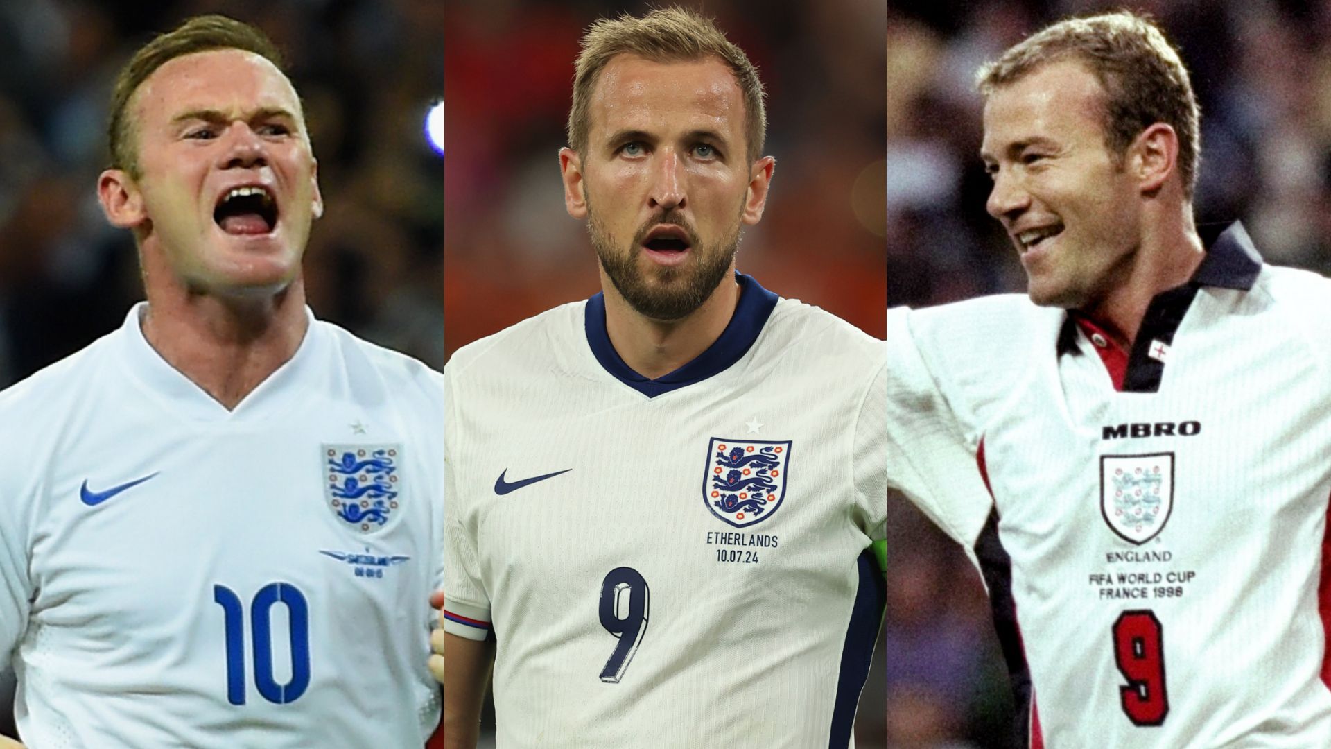 Harry Kane Wayne Rooney Alan Shearer England