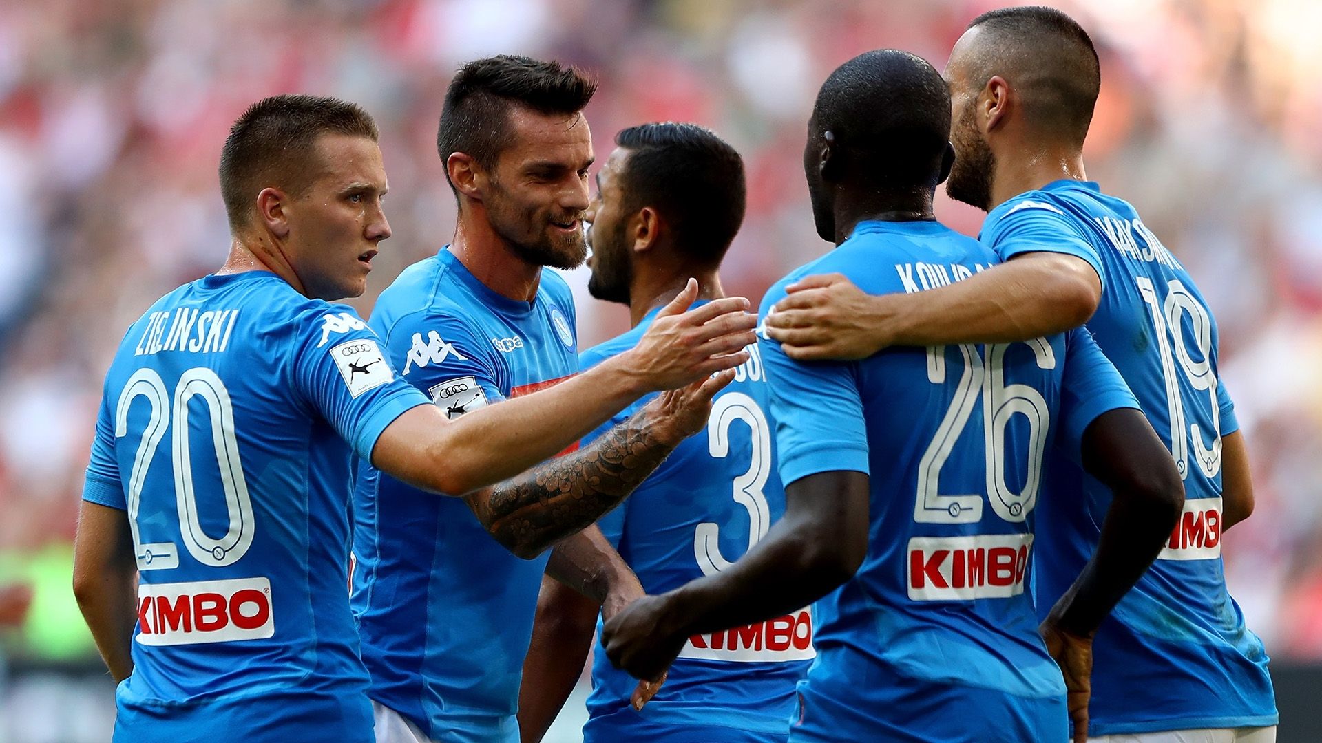 Napoli celebrating vs Bayern