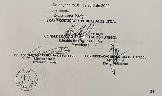 Contrato entre Brax, CBF e clubes