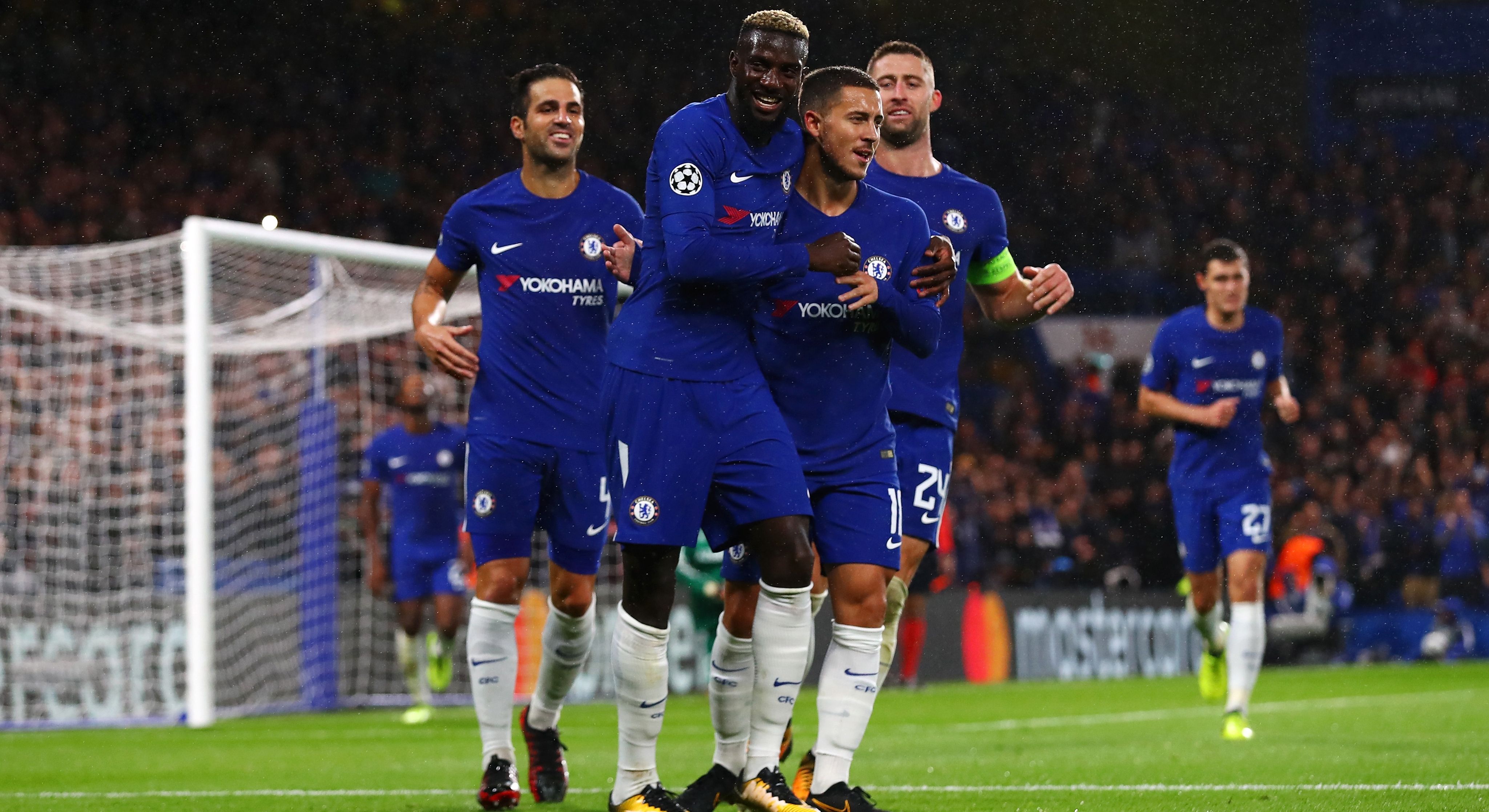 Eden Hazard Gary Cahill Tiemoue Bakayoko Chelsea Qarabag