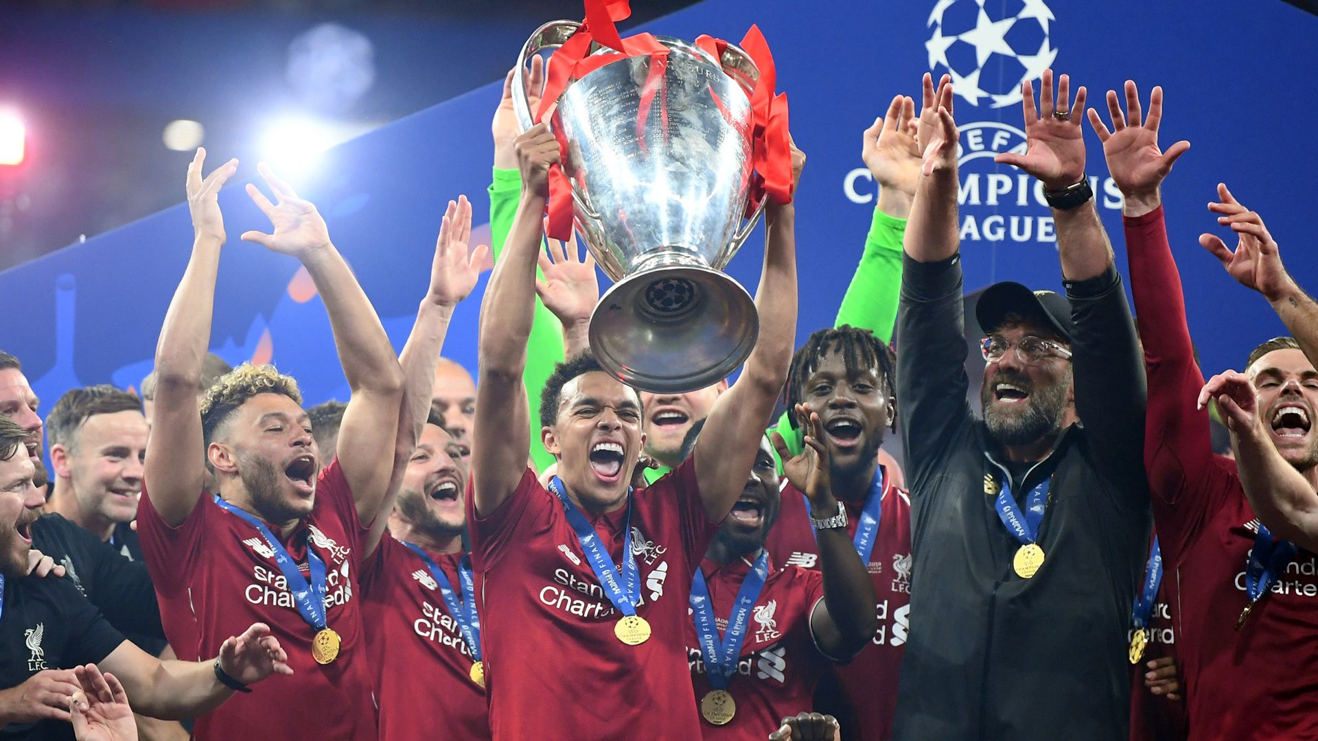 Trent Alexander-Arnold Champions League trophy