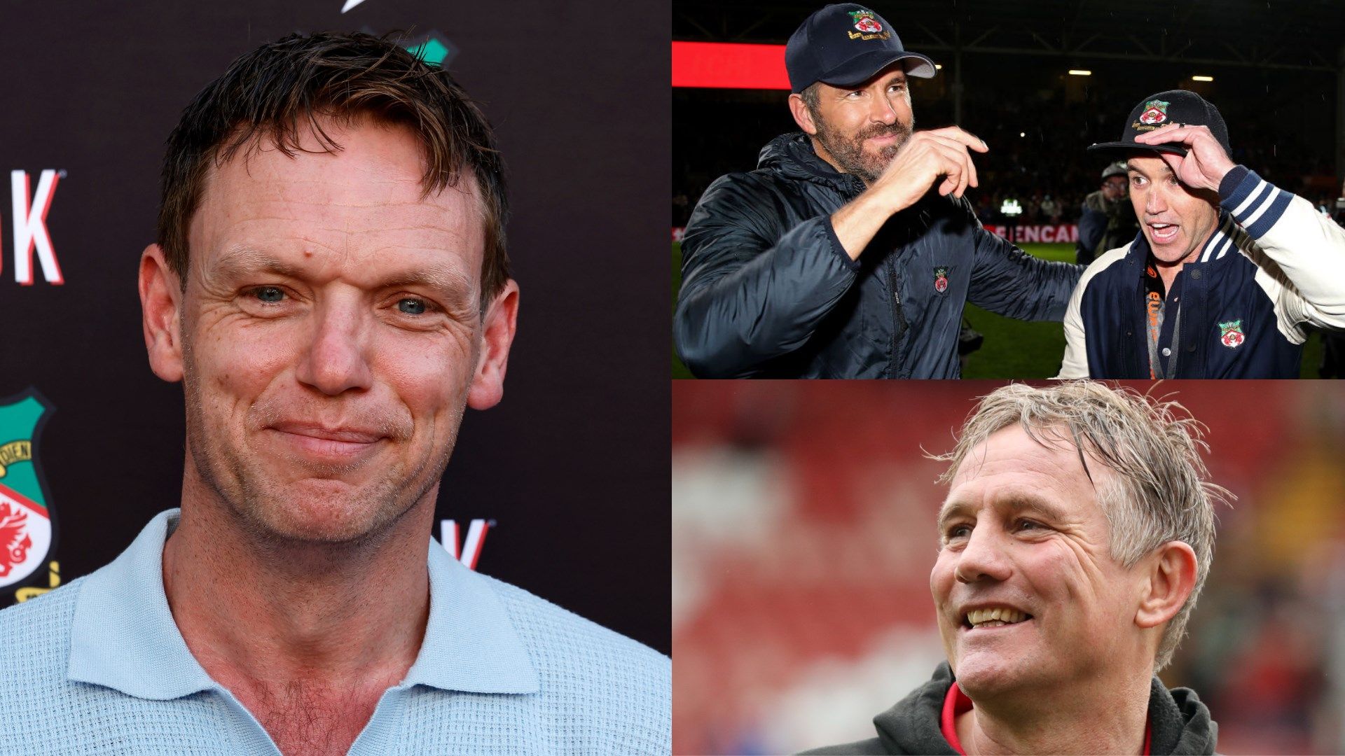 Wayne Jones, Ryan Reynolds, Rob McElhenney, and Phil Parkinson