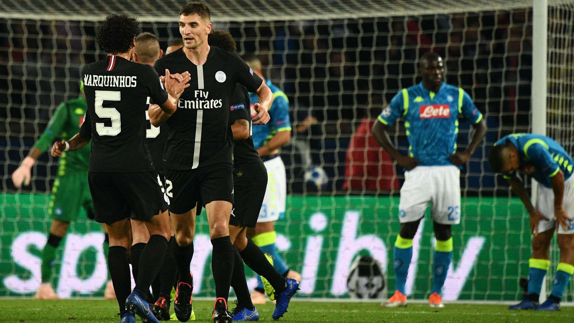 Thomas Meunier PSG Napoli UEFA Champions League 24102018