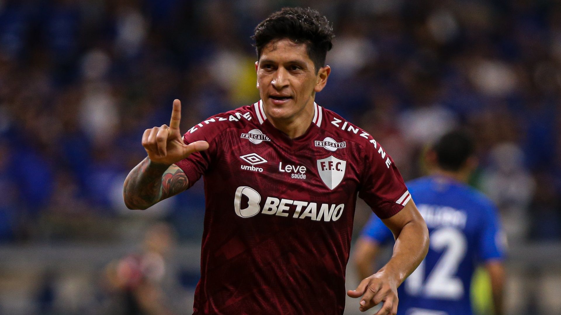 Germán Cano comemora gol marcado, pelo Fluminense, contra o Cruzeiro, no Brasileirão de 2023