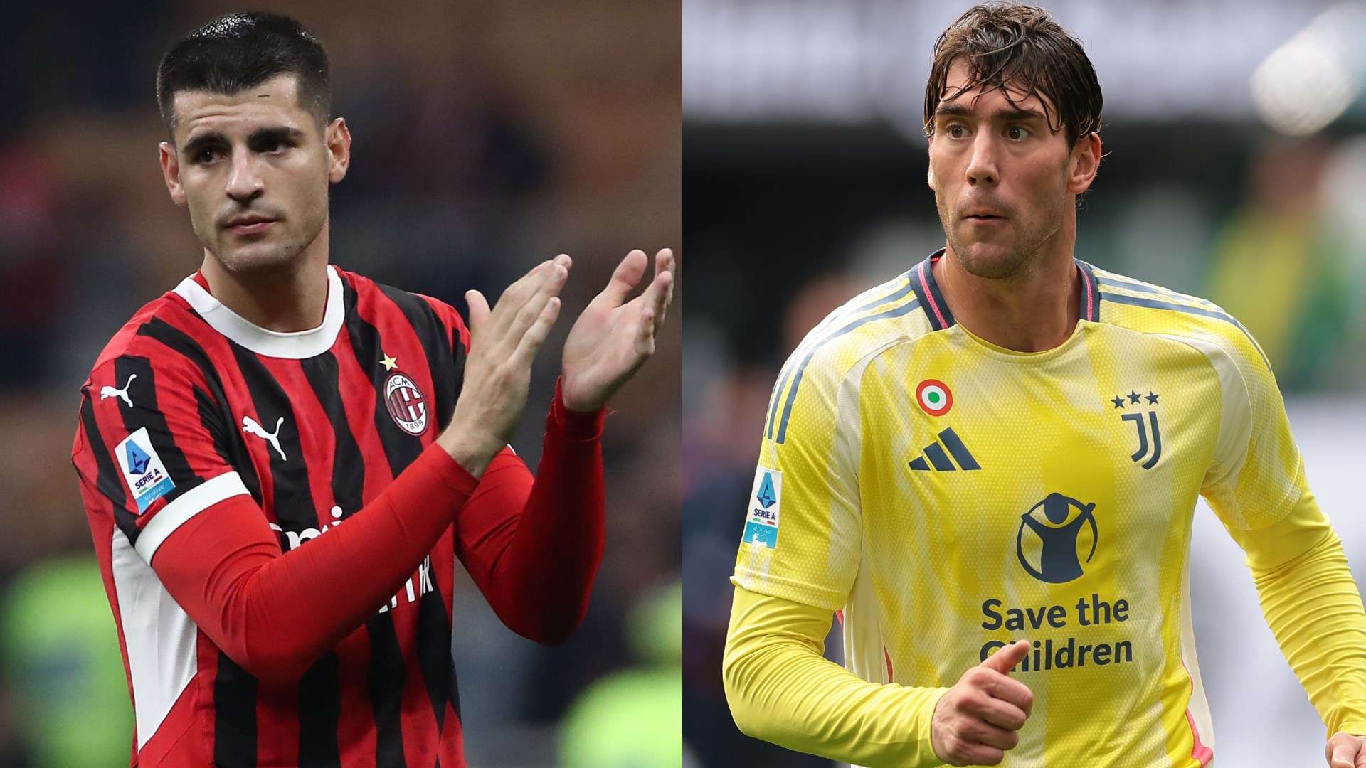 Morata Vlahovic Milan Juventus