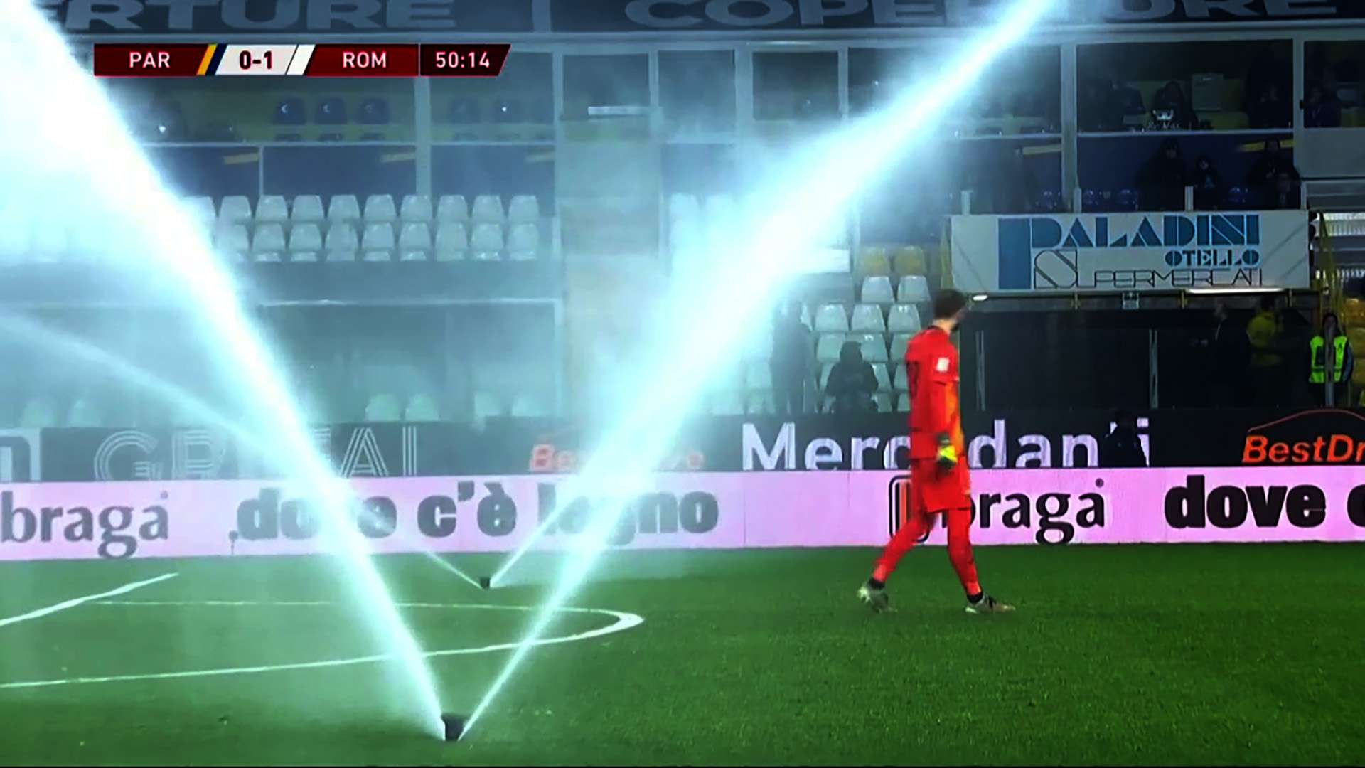 Parma Roma irrigação Copa da Italia 16 01 2020