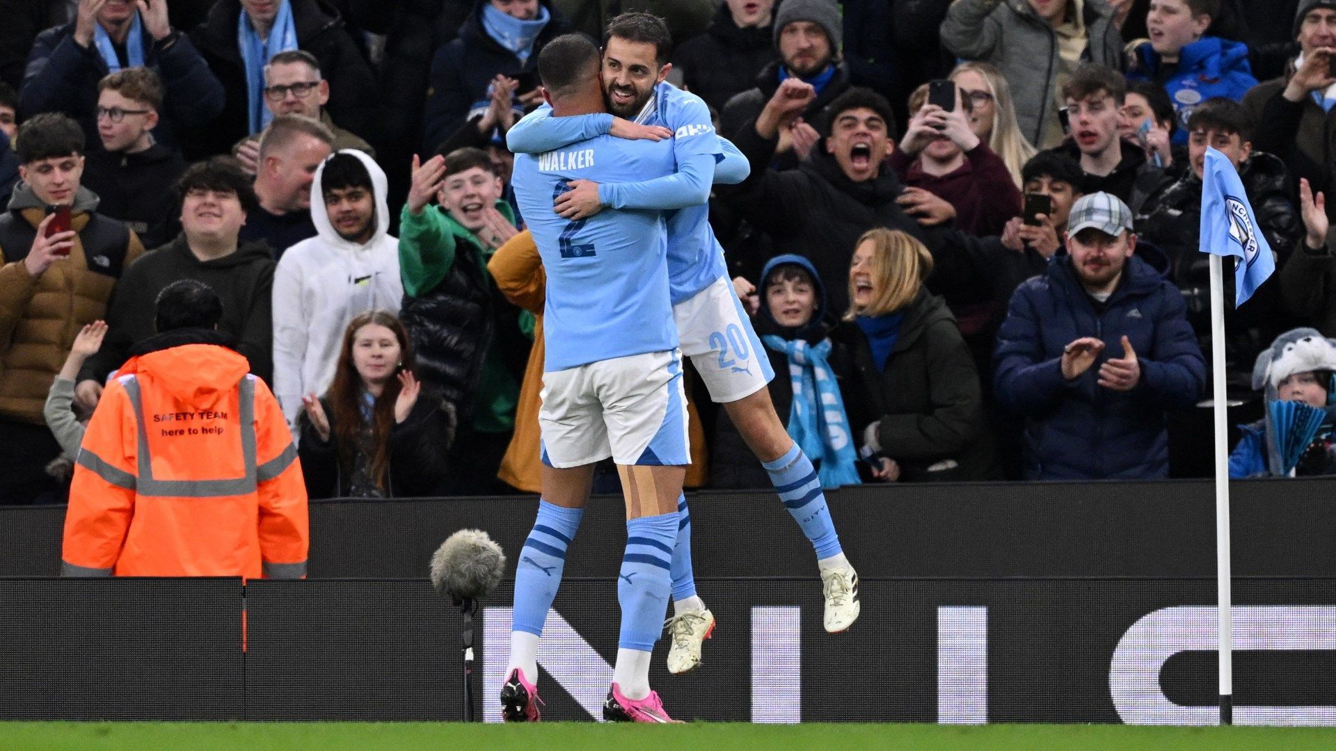 Bernardo Silva celebrating scoring for Man City 2023-24
