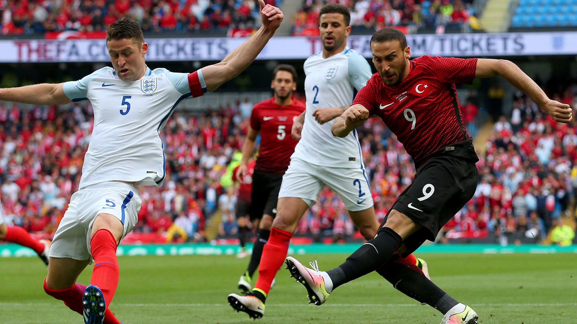 Cenk Tosun Gary Cahill England Turkey Friendly 22052016