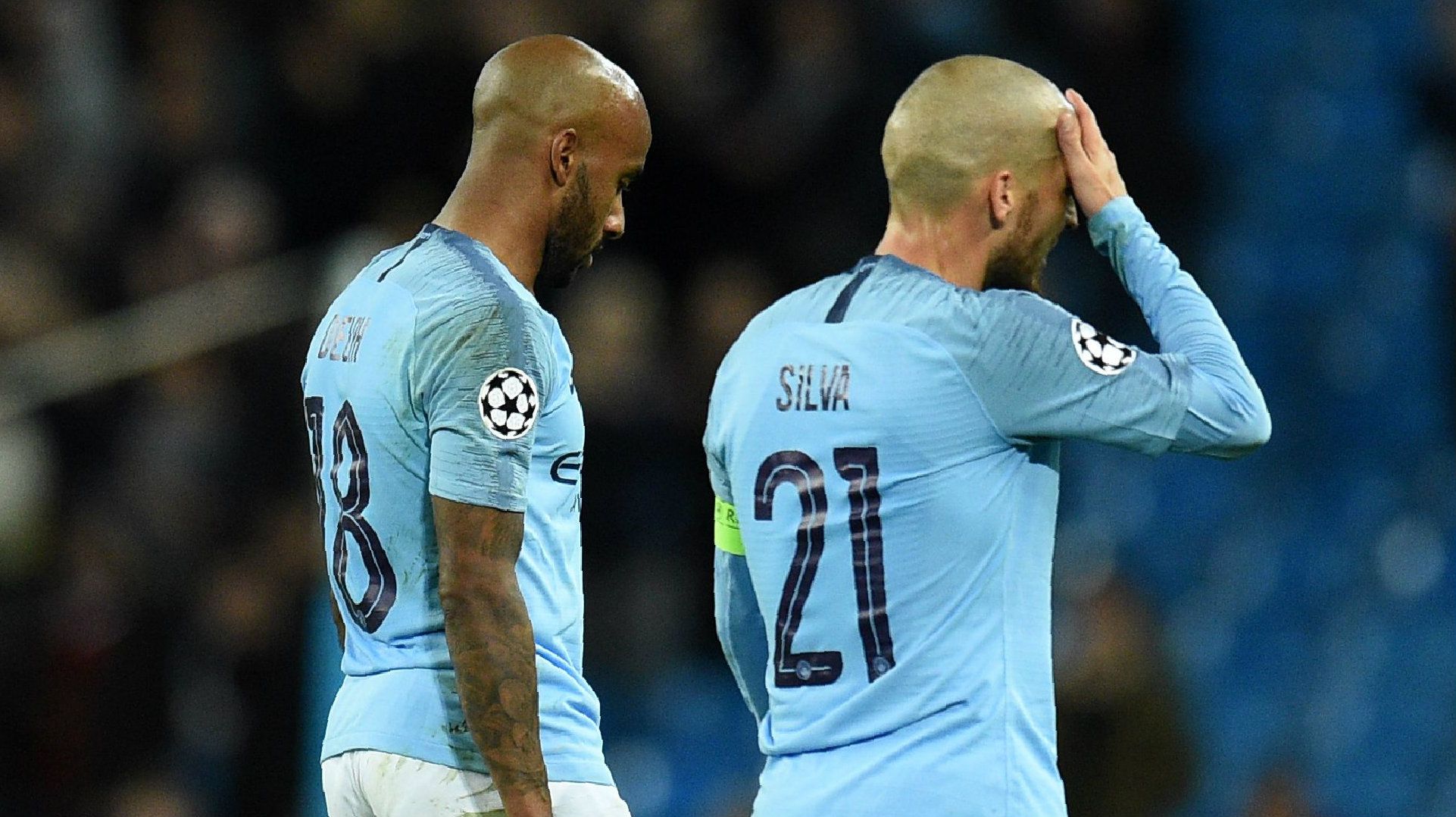 Fabian Delph David Silva Manchester City Lyon Champions League 2018-19
