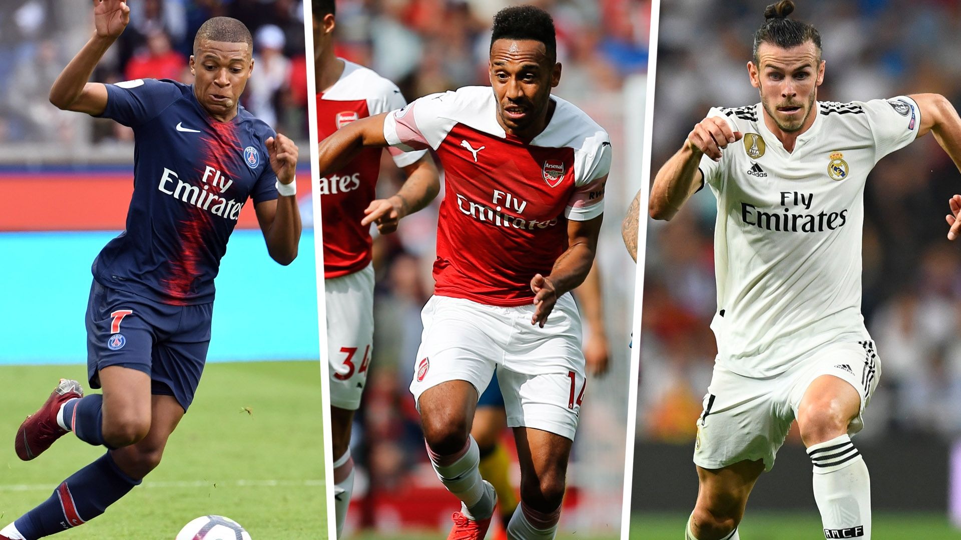 Kylian Mbappe Pierre-Emerick Aubameyang Gareth Bale