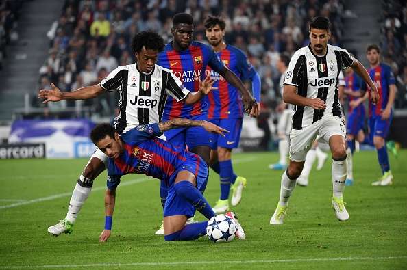Juan Cuadrado Neymar Juventus vs Barcelona 11042017