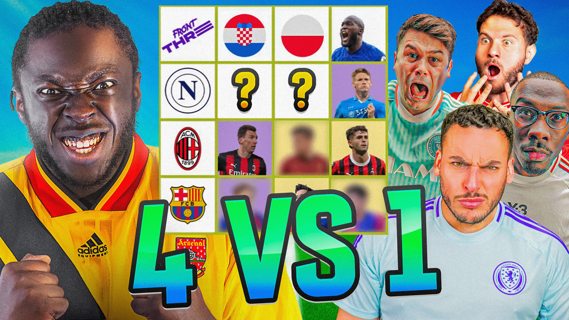 VIDEO: Four vs one! Juwon aims to be crowned ball knowledge king as he takes on the rest of GOAL's Front Three in ultimate football tic-tac-toe challenge | Goal.com UK