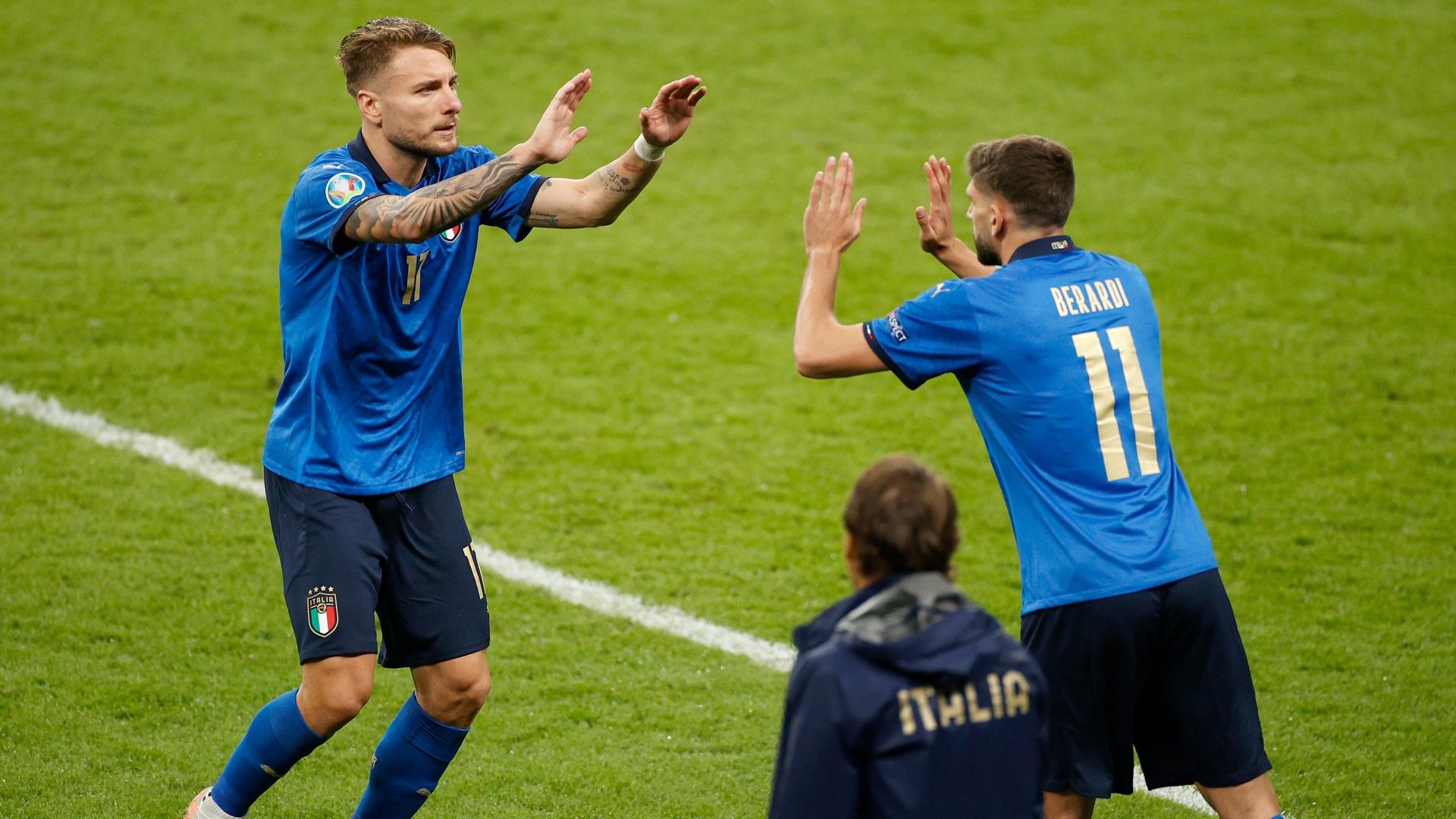 Ciro Immobile Domenico Berardi Italy vs England Euro 2020 final