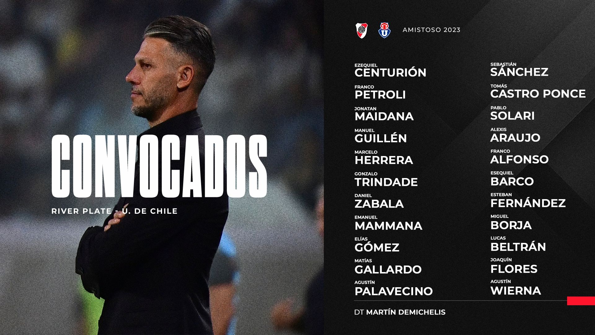 convocados river u chile amistoso 2023
