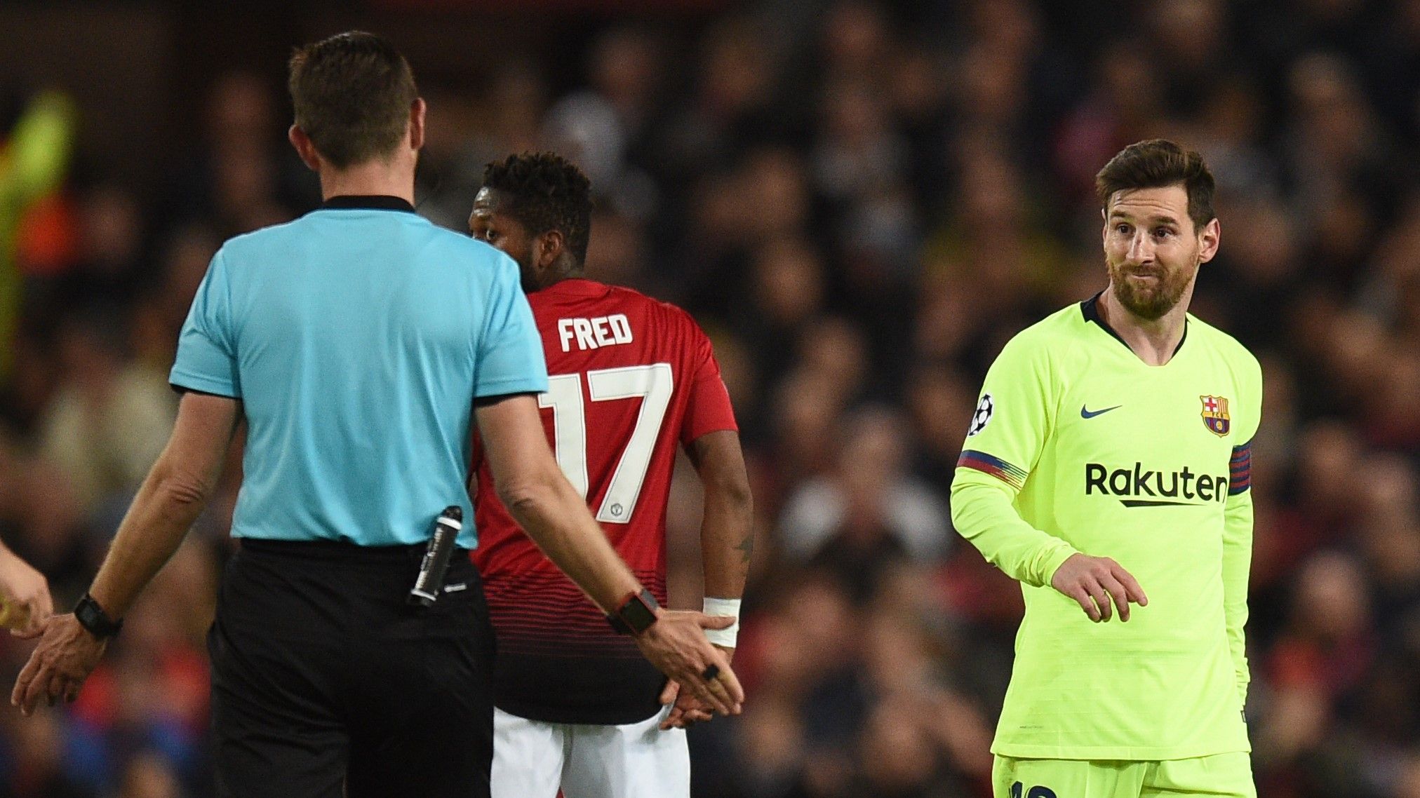 Lionel Messi Manchester United Barcelona UCL 10042019